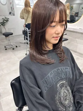 セミロング カラー 髪質改善will hairdesignのヘアスタイル