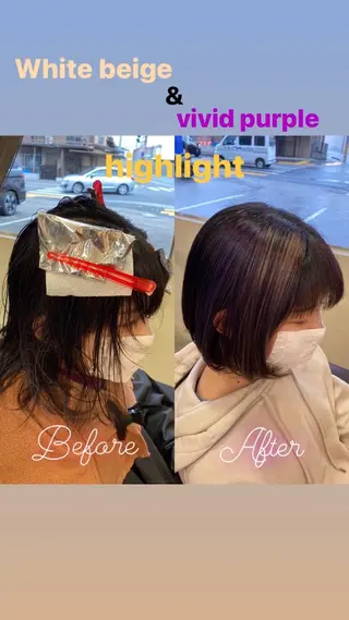 ショート カラー ヘアアレンジ アイブロウ SALOWIN京都河原町Suite店所属・外国人風レイヤー/ ハイトーンSHUのヘアスタイル