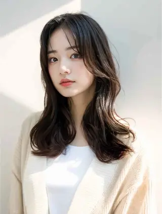 ロング カラー パーマ シャドウパーマ 石見のヘアスタイル