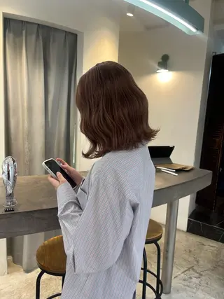 ミディアム カラー morita yunaのヘアスタイル