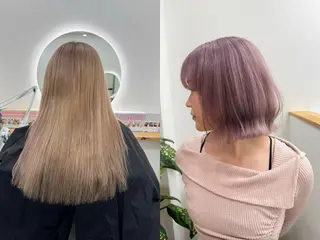 ミディアム レイヤーカット ベージュ/KANAのヘアスタイル