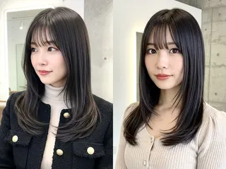 ロング 小島 萌のヘアスタイル