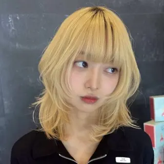 ミディアム ハイトーン/ボブ/ ハイライト💫我如古のヘアスタイル