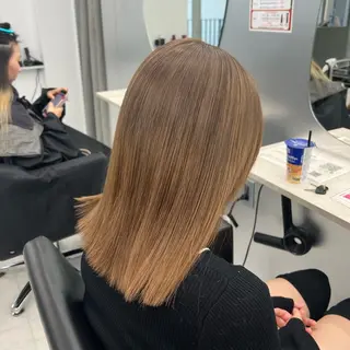 ミディアム カラー 👑垢抜け韓国ヘア ハッシュカット唯澄のヘアスタイル