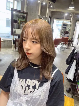 ミディアム カラー ボブヘアカット Rikapi❤️のヘアスタイル