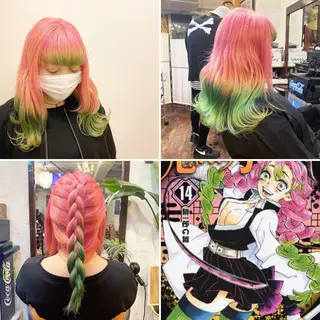 ロング カラー ヘアアレンジ "PEPPU "所属・🌈推し色派手髪 ハイトーンShinのヘアスタイル