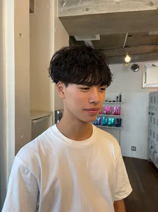 パーマ メンズ 似合わせヘア/ ハイライト/廣田歩のヘアスタイル