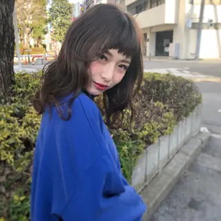 ミディアム カラー パーマ 髪質改善、エクステ 山口卓哉のヘアスタイル