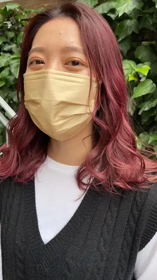 ミディアム レイヤーカット/ 透明感カラーmikuのヘアスタイル