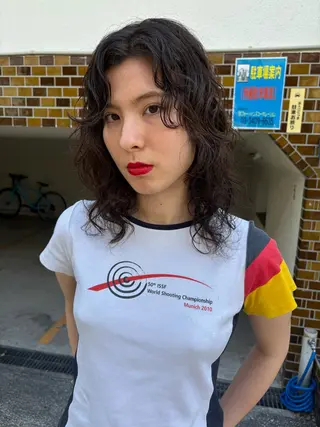 ミディアム パーマ 無料カット/ 癖毛風パーマ/凜のヘアスタイル