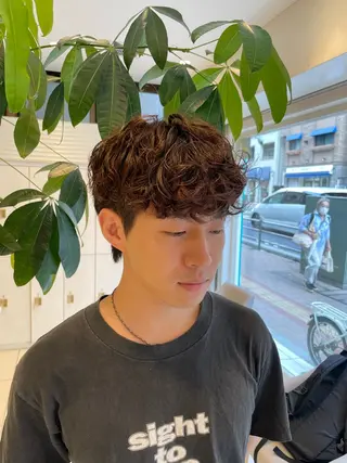 ショート パーマ メンズ 樋笠 知佳のヘアスタイル