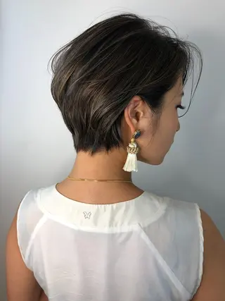 ショート カラー 酸性ストレート/ブリ ーチなし/中村 匠のヘアスタイル