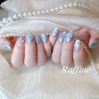 ネイル RAFFINE 月🦋🩵のネイルデザイン