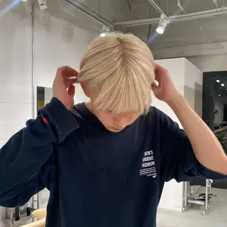 ショート カラー メンズ ベージュ/暖色🧸 ハイトーン/ninaのヘアスタイル