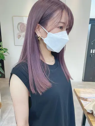 セミロング カラー i.osaka所属・たつ/レイヤーカット 顔周り/髪質改善のヘアスタイル