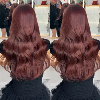 ロング カラー Miyu's所属・𝑨𝑲𝑶 🍒/ ピンクカラーのヘアスタイル