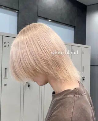 ショート カラー ヘアアレンジ メンズ ハイトーン/透明感 髪質改善/rinaのヘアスタイル