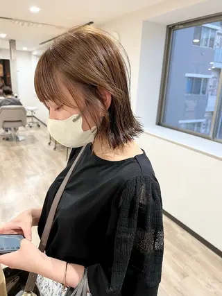 ショート カラー 🌱小顔魅せカット 透明感カラー/泉綺のヘアスタイル