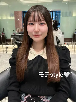 セミロング 顔周り/透明感 🤍銀座RINOSEのヘアスタイル