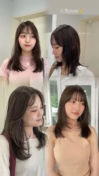 ミディアム ブリーチなし透明感 🪄aoi🤎のヘアスタイル