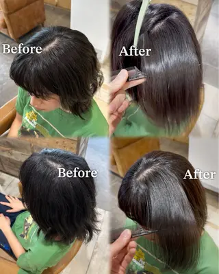 ミディアム 艶髪カラー/透明感 美髪/白髪/ﾑﾅｶﾀのヘアスタイル