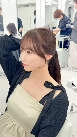 ロング カラー 韓国ヘア/レイヤー/ 顔まわり足立遥奈のヘアスタイル