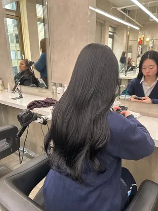 セミロング カラー パーマ ヘアアレンジ メンズ キッズ 🦋透明感グレージュ /韓国レイヤー🦋のヘアスタイル