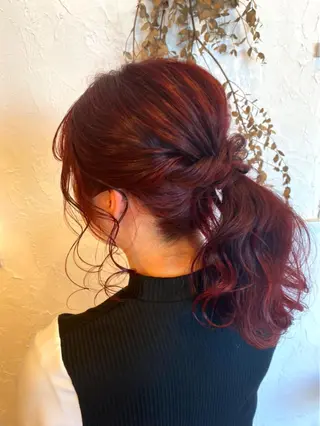 ロング カラー パーマ ヘアアレンジ 美容室 ソンリエのヘアスタイル