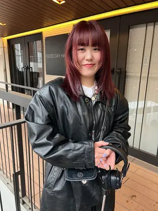 ミディアム カラー 暖色/パーマ 🌼クニトウメイのヘアスタイル