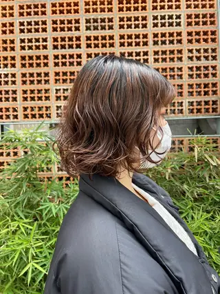 ミディアム カラー パーマ 吉田一輝 外国人パーマのヘアスタイル