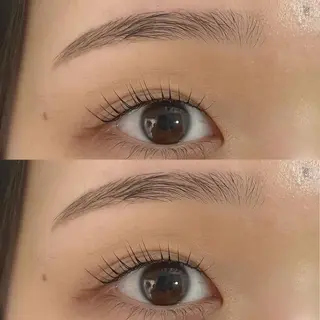 マツエク・マツパ アイブロウ ブリーチなしカラー ダブルカラーエクステのヘアスタイル