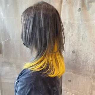 ミディアム カラー HOLON池袋所属・ウルフカット ハッシュカット/七海のヘアスタイル