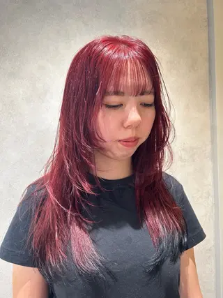 セミロング カラー ayano/パーマ/ 暖色カラーのヘアスタイル