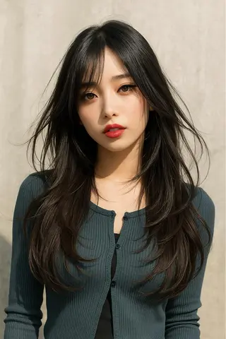 ロング カラー パーマ さく/髪質改善× 縮毛矯正/町田のヘアスタイル