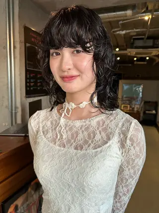 ミディアム カラー パーマ 斎藤祐樹 /レイヤー/パーマのヘアスタイル