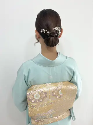 セミロング ヘアアレンジ ヘアセットサロン /上坪愛美のヘアスタイル