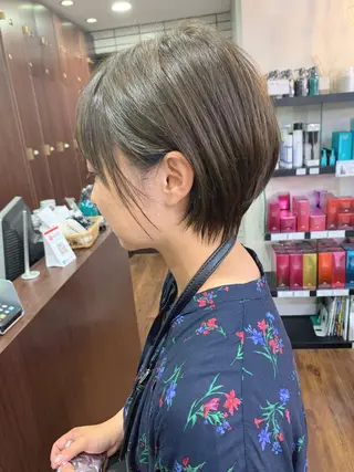 ショート カラー 縮毛矯正/ショート/ レイヤー/畑中正敏のヘアスタイル