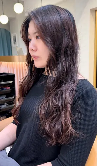 ロング パーマ 🛑柔らか透明感 カラー🛑大谷のヘアスタイル