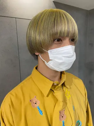 ショート カラー メンズ vain所属・パーマウルフショート 濱田匠のヘアスタイル