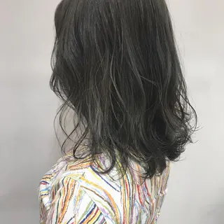 セミロング カラー AMI ウルフパーマ/メンズのヘアスタイル