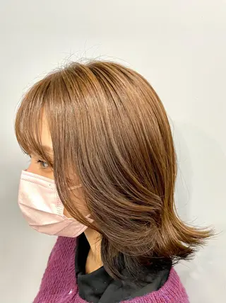 ミディアム カラー 二ヶ月綺麗が続く デザイン/星野六三四のヘアスタイル