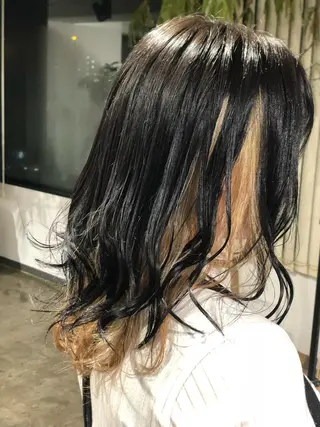 ミディアム カラー ハイトーン/レイヤー /ケアブリーチ石川治のヘアスタイル