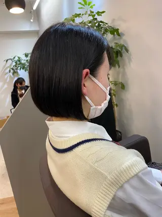 ショート カラー ネイル ボブ、縮毛矯正👑 心斎橋/高城涼也のヘアスタイル