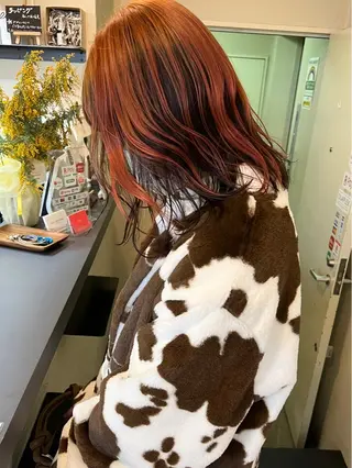 ミディアム カラー 退色まで透明感ある ダブルカラー/リクのヘアスタイル