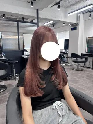 ロング カラー パーマ ヘアアレンジ キッズ ブリーチなしカラー/ ブラウン/レイヤーのヘアスタイル