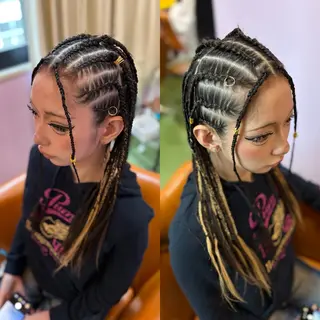 ロング チビ編み込みエクステ どぅ〜す/YUIのヘアスタイル