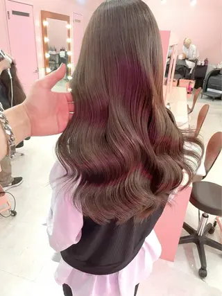 セミロング カラー 韓国ヘア特化💍 tiam💍ブリーチのヘアスタイル