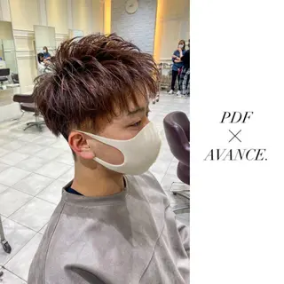 ショート カラー パーマ メンズ AVANCE.難波 店長 松元のヘアスタイル