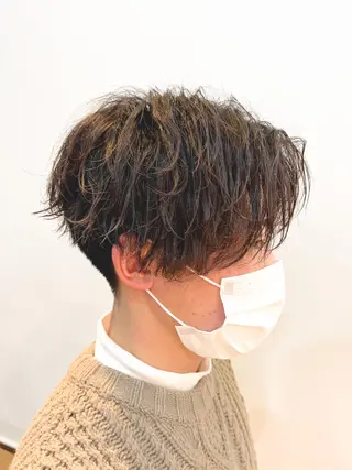 ショート パーマ メンズ メンズカット曲がる 縮毛矯正佐々木タクマのヘアスタイル