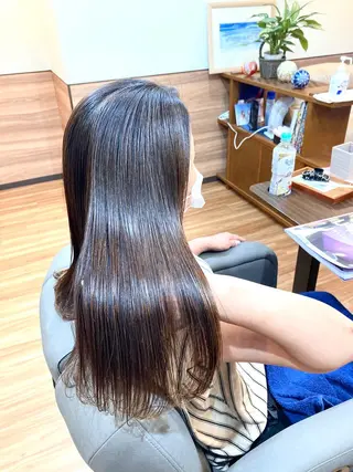 ロング カラー パーマ Annon プライベートサロンのヘアスタイル